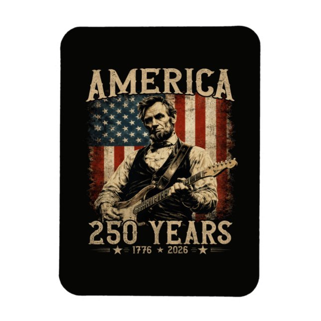Abraham Lincoln Playing Guitar 4th July Magnet (Vertical)