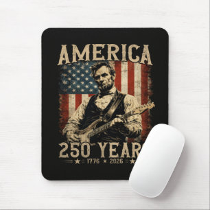 Abraham Lincoln Playing Guitar 4th July Mouse Pad