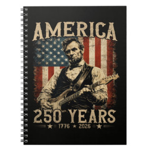 Abraham Lincoln Playing Guitar 4th July Notebook