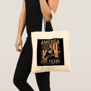 Abraham Lincoln Playing Guitar 4th July Tote Bag