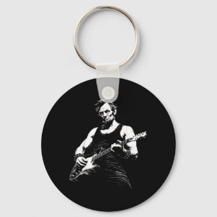 Abraham Lincoln Playing Guitar Funny Patriotic Key Ring