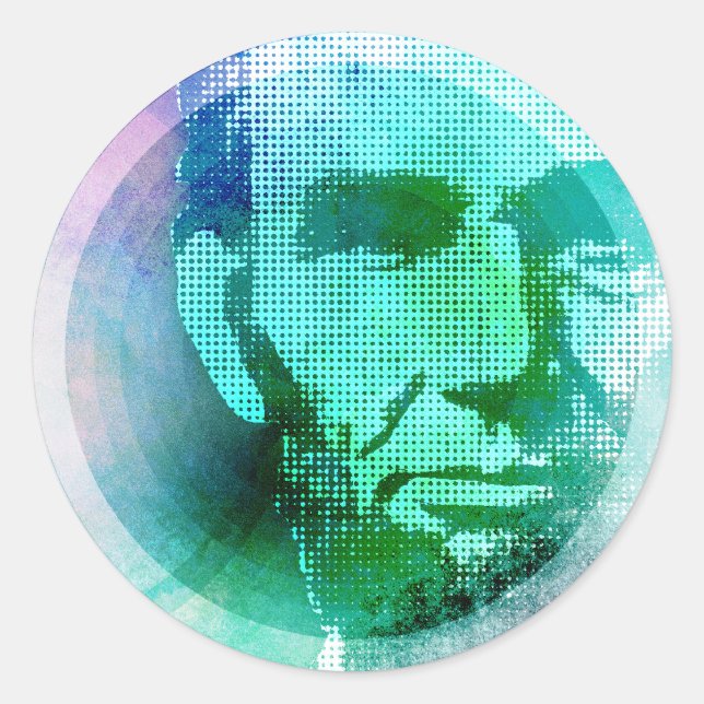 Abraham Lincoln Pop Art Classic Round Sticker (Front)
