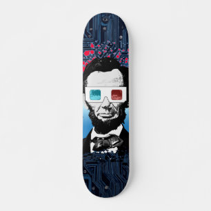 Abraham Lincoln Pop Art Tech Circuit Street Design Skateboard