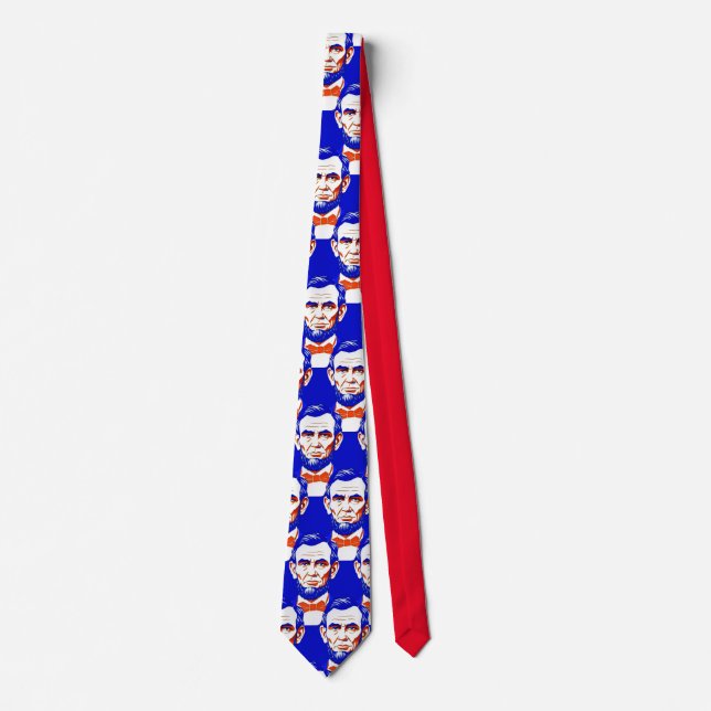 Abraham Lincoln Portrait - Graphic Illustration Tie (Front)