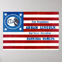 Abraham Lincoln Presidential Campaign Flag 1860