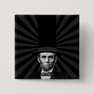 Abraham Lincoln Presidential Fashion Statement 15 Cm Square Badge