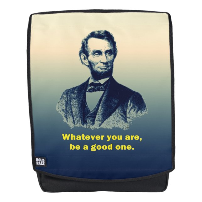 Abraham Lincoln Quote Backpack (Front)