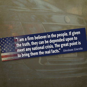 Abraham Lincoln Quote Bumper Sticker