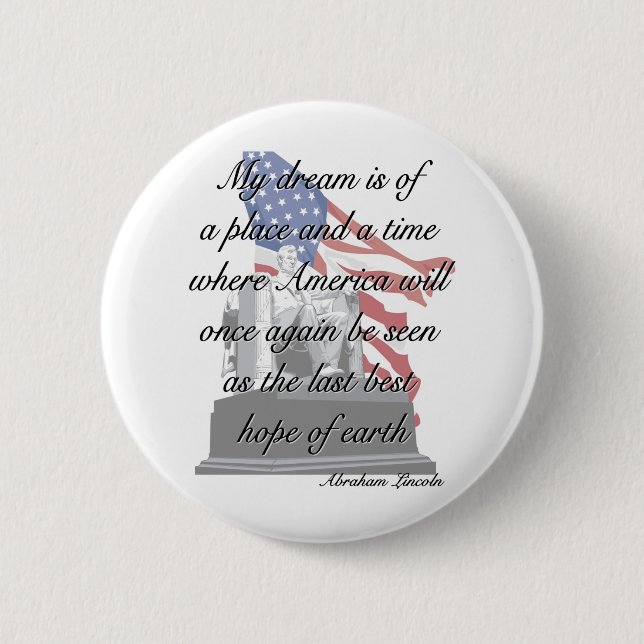 Abraham Lincoln quote button (Front)