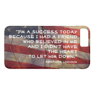 Abraham Lincoln Quote Over Flag Background Case-Mate iPhone Case