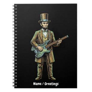 Abraham Lincoln Rocking Headless Guitar Woodblock Notebook