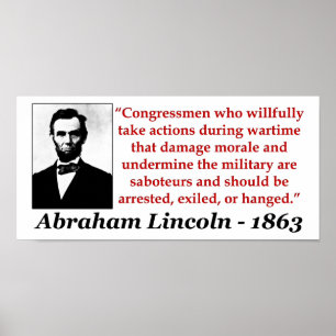 Abraham Lincoln: Saboteurs Should Be... Poster