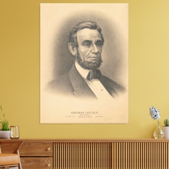 Abraham Lincoln, ‘Savior of his country’ Canvas Print (Insitu(LivingRoom))