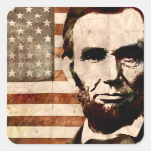 Abraham Lincoln Square Sticker