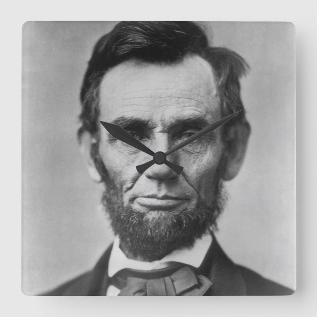 Abraham Lincoln Square Wall Clock (Front)