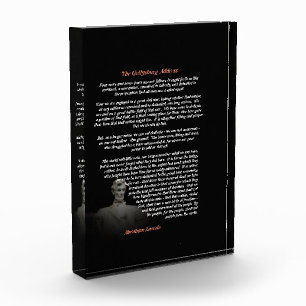 Abraham Lincoln - The Gettysburg Address Photo Block