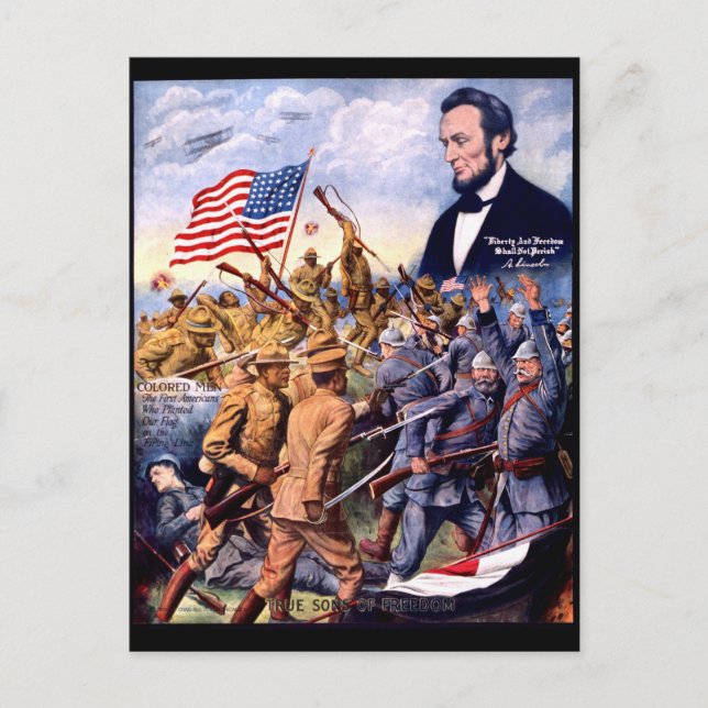 Abraham Lincoln True Sons Of Freedom Postcard (Front)