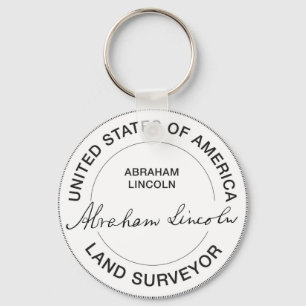 Abraham Lincoln US Land Surveyor Seal Key Ring