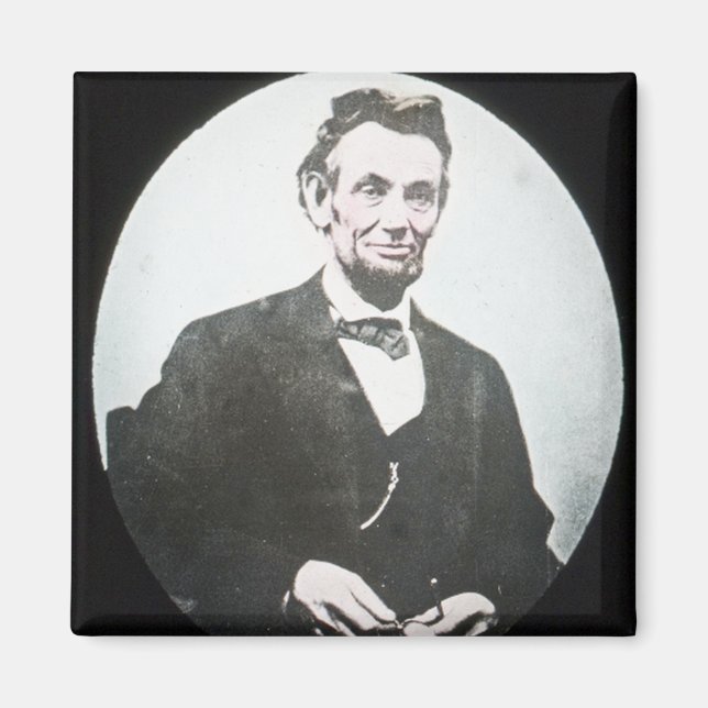 Abraham Lincoln Vintage Magic Lantern Slide Magnet (Front)