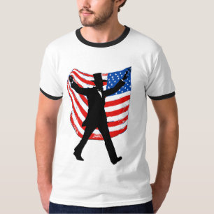 Abraham Lincoln with American Flag Patriotic T-Shirt