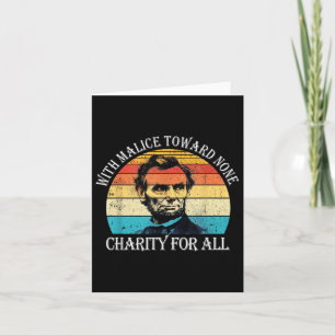 Abraham Lincoln With Charity For All 4th Of July U Card