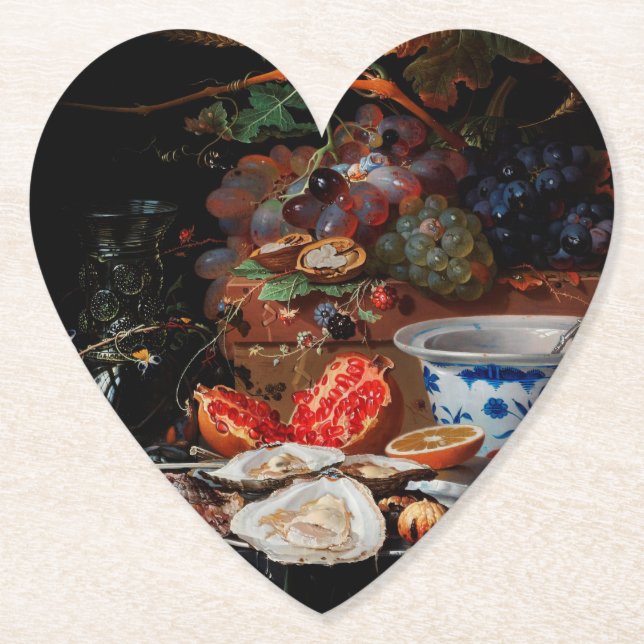 Abraham Mignon Fruits and oysters Paper Coaster (Front)