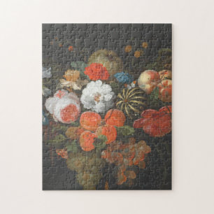 Abraham Mignon - Garland Of Fruit And Flowers Late Jigsaw Puzzle