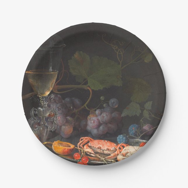Abraham Mignon - Still Life With Crabs Paper Plate (Front)