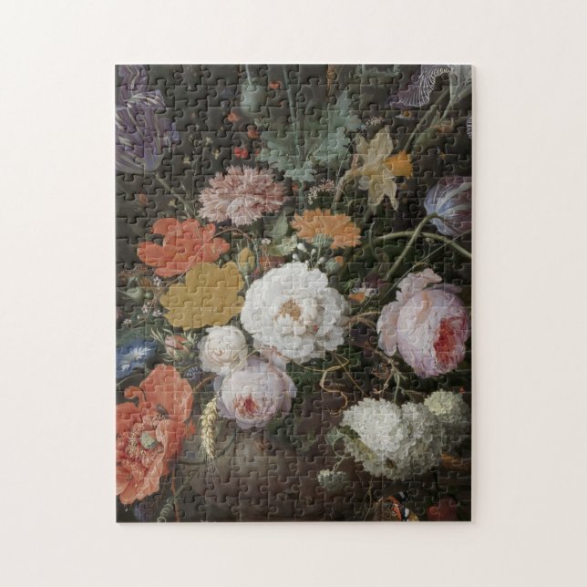 Abraham Mignon - Still Life With Flowers And A Wat Jigsaw Puzzle (Vertical)