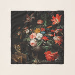 Abraham Mignon The Overturned Bouquet. Floral Scarf<br><div class="desc">Abraham Mignon "The Overturned Bouquet" scarf. Floral black renaissance art.</div>