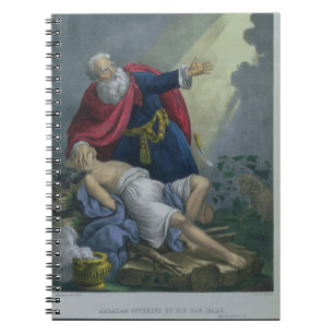 Abraham Offering Up his Son Isaac, from a Bible pr Spiral Notebook