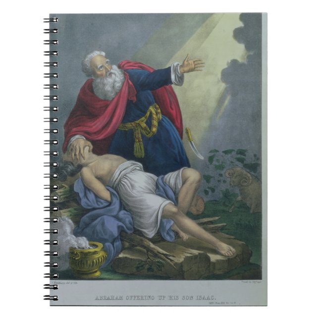 Abraham Offering Up his Son Isaac, from a Bible pr Spiral Notebook (Front)