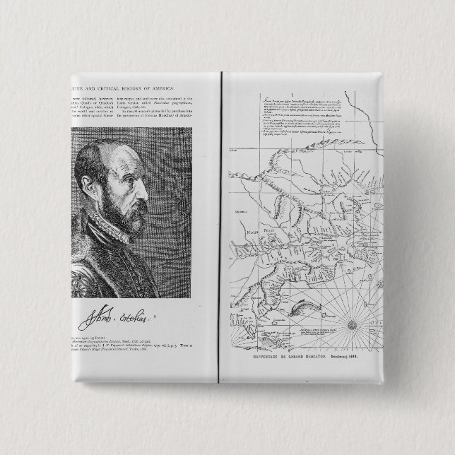 Abraham Ortel Oretelius 15 Cm Square Badge (Front)