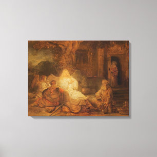 Abraham Receives the Three Angels, 1646 (oil on pa Canvas Print