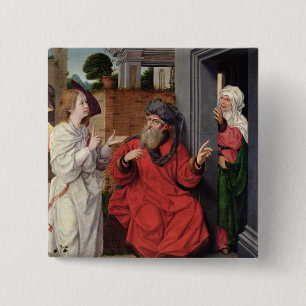 Abraham, Sara and an Angel, c.1520 15 Cm Square Badge