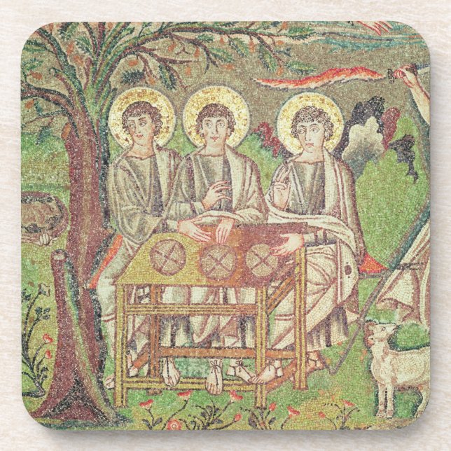 Abraham with the angels (mosaic) coaster (Front)