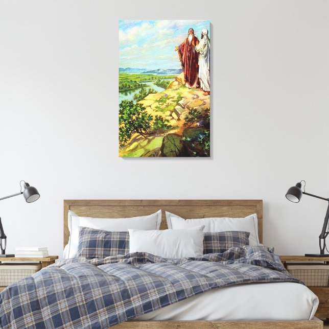 Abram and Lot Separate Genesis 13 Canvas Print (Insitu(Bedroom))