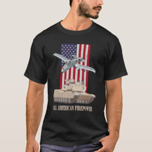 Abrams M1A2 A 10 Thunderbolt II American Flag T-Shirt