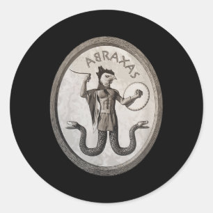Abraxas Esoteric Gnostic Symbol Occult Pagan Ritua Classic Round Sticker