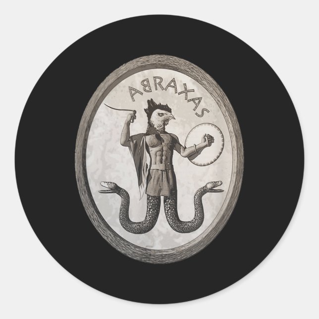 Abraxas Esoteric Gnostic Symbol Occult Pagan Ritua Classic Round Sticker (Front)