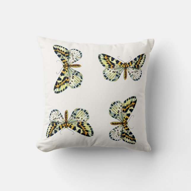 Abraxas grossulariata, The Magpie Moth Colour Imag Cushion (Front)