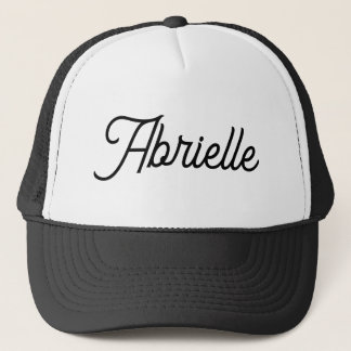 Abrielle Name Hat Girl Classic Black and White Cap