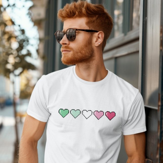Abrosexual Flag Pixel Heart T-Shirt (Creator Uploaded)