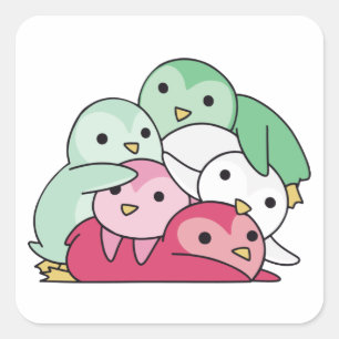 Abrosexual Flag Pride Lgbtq Cute Penguin Square Sticker