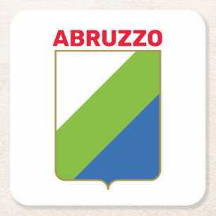Abruzzo flag (Italia) Square Paper Coaster