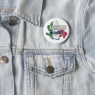 Abruzzo Italy Retro Region Map Vintage Souvenir 6 Cm Round Badge