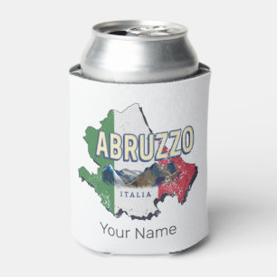 Abruzzo Italy Retro Region Map Vintage Souvenir Can Cooler