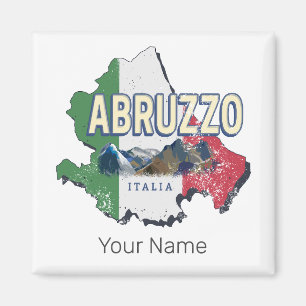 Abruzzo Italy Retro Region Map Vintage Souvenir Magnet