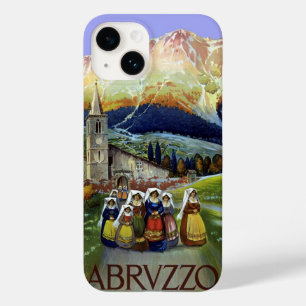 Abruzzo Italy Vintage Travel Poster Art with Women Case-Mate iPhone 14 Case