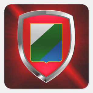 Abruzzo Mettalic Emblem Square Sticker